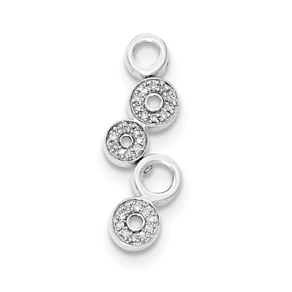 14k White Gold Real Diamond Chain Slide