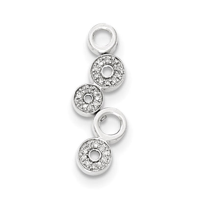 14k White Gold Real Diamond Chain Slide