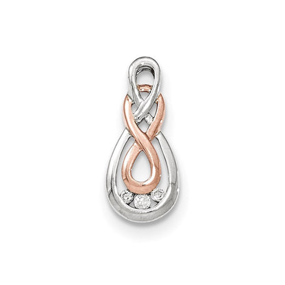 14k Two-Tone Gold Real Diamond Infinity Symbol Pendant