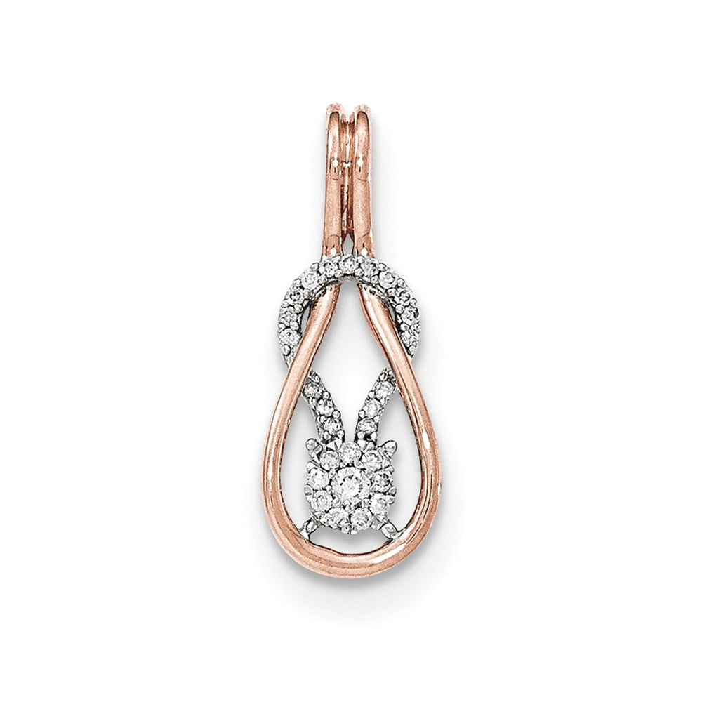 14K Rose Gold Real Diamond Slide Pendant