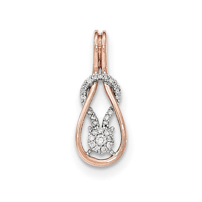 14K Rose Gold Real Diamond Slide Pendant