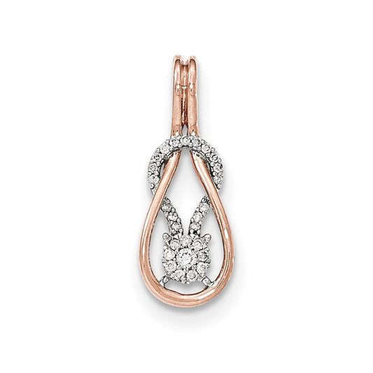 14K Rose Gold Real Diamond Slide Pendant