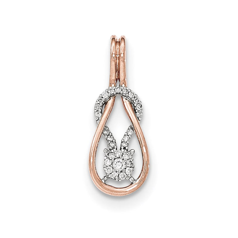 14K Rose Gold Real Diamond Slide Pendant