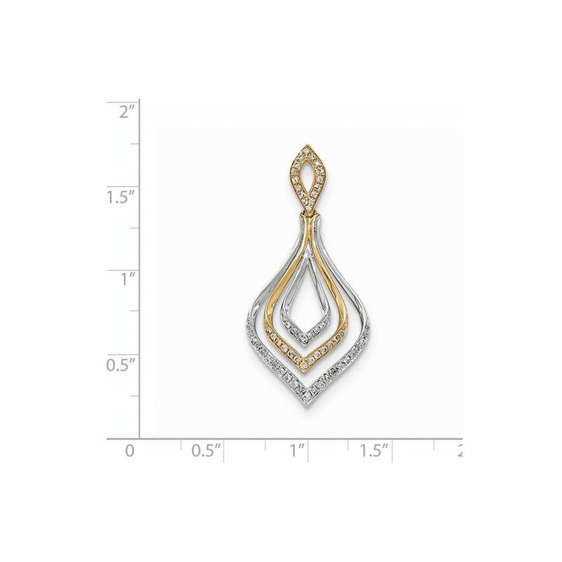 14k Two-Tone Gold Real Diamond Pendant