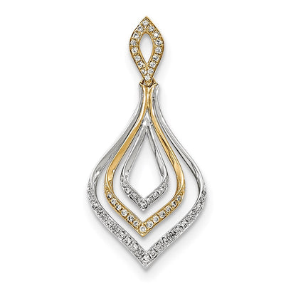14k Two-Tone Gold Real Diamond Pendant