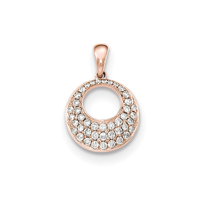 14K Rose Gold PavÃƒÂ© Diamond Round Pendant