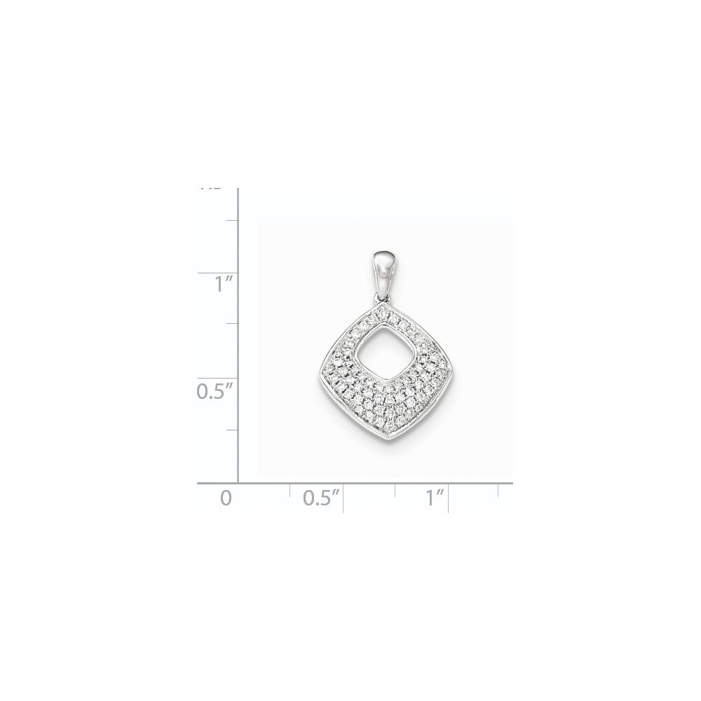14K White Gold PavÃƒÂ© Diamond Square Pendant