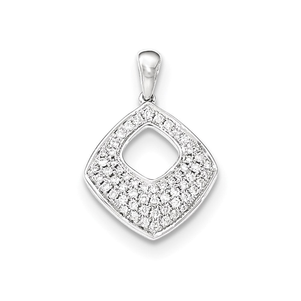 14K White Gold PavÃƒÂ© Diamond Square Pendant