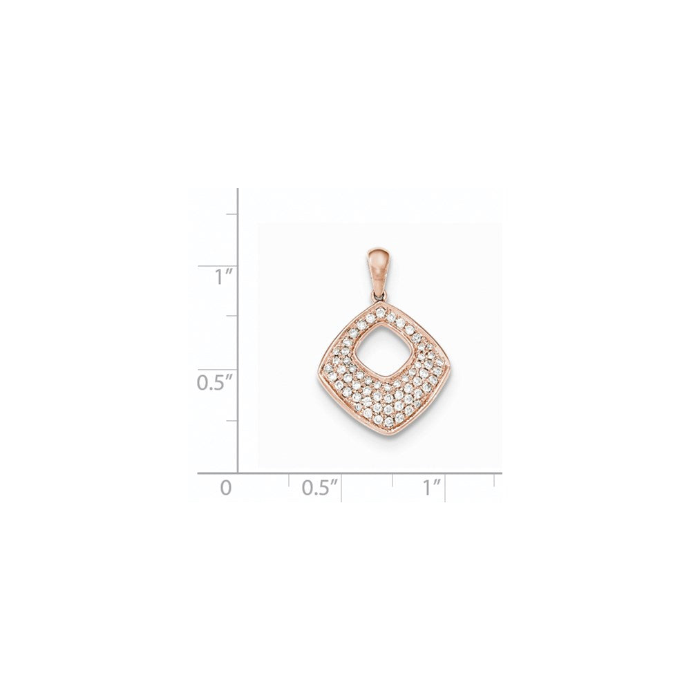 14K Rose Gold PavÃƒÂ© Diamond Square Pendant