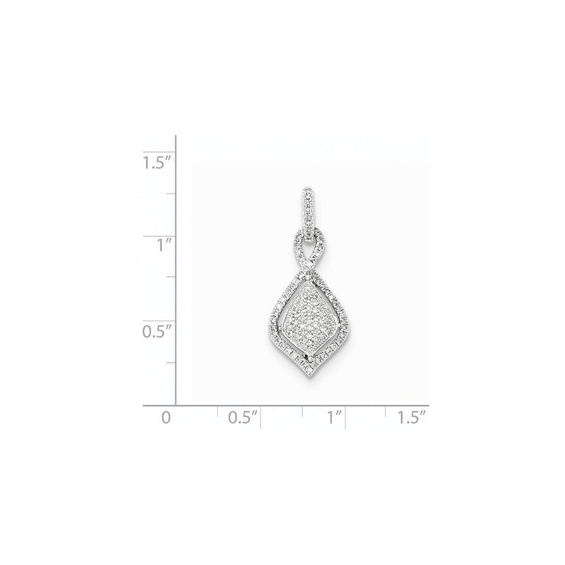 14K White Gold PavÃ¢â‚¬Å¡ Real Diamond Pendant