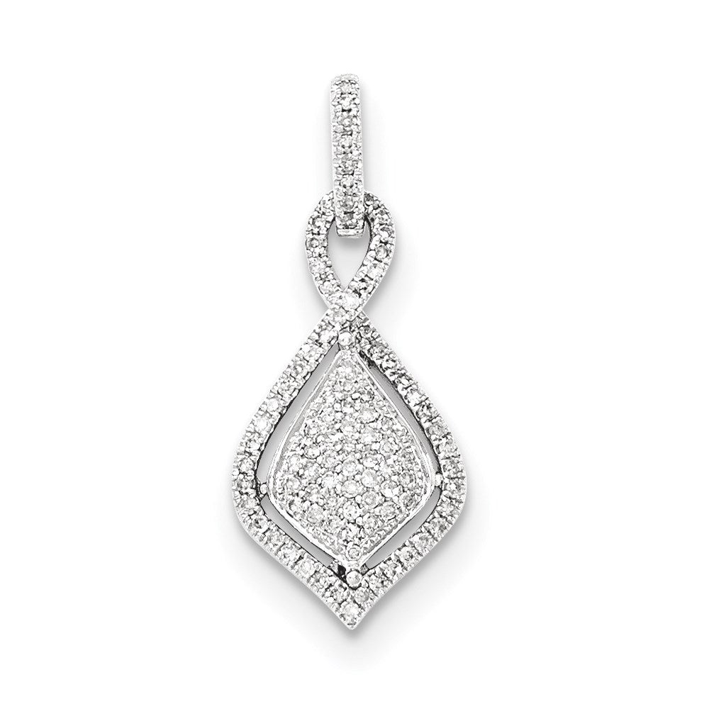 14K White Gold PavÃ¢â‚¬Å¡ Real Diamond Pendant