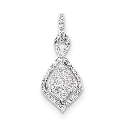 14K White Gold PavÃ¢â‚¬Å¡ Real Diamond Pendant