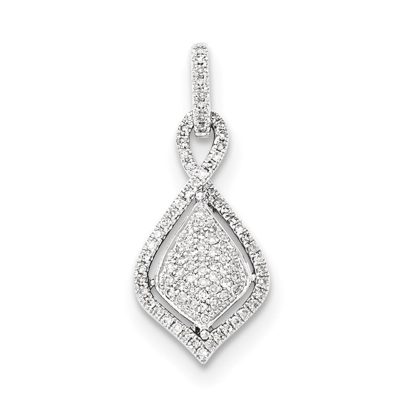 14K White Gold PavÃ¢â‚¬Å¡ Real Diamond Pendant