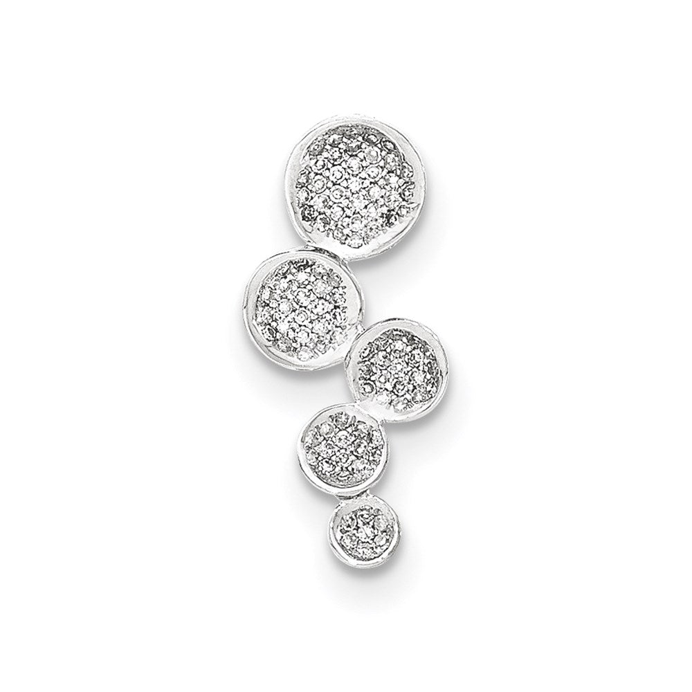 14K White Gold PavÃ¢â‚¬Å¡ Real Diamond Circles Chain Slide