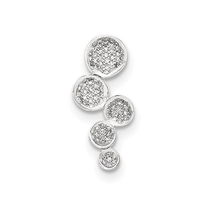 14K White Gold PavÃ¢â‚¬Å¡ Real Diamond Circles Chain Slide