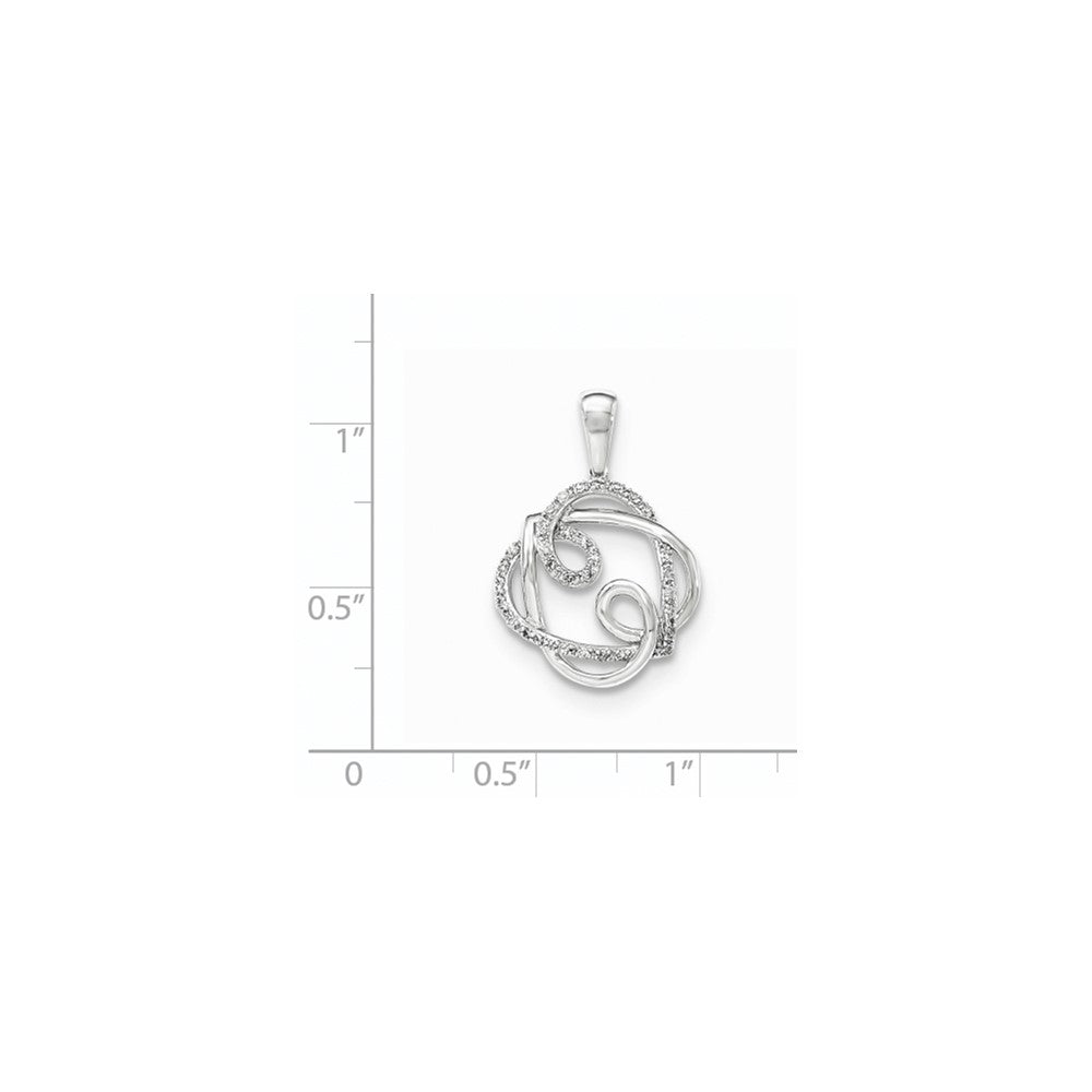14k White Gold Polished Real Diamond Pendant
