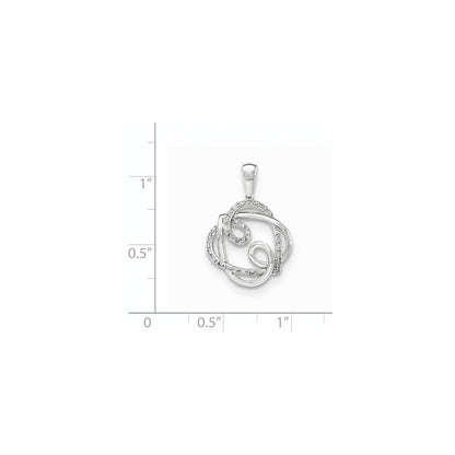 14k White Gold Polished Real Diamond Pendant