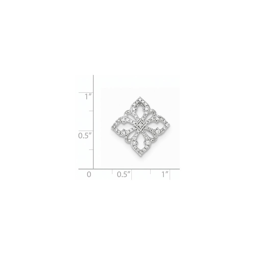14K White GoldReal Diamond Openwork Chain Slide