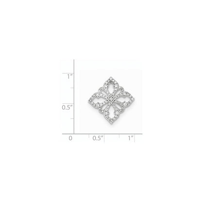 14K White GoldReal Diamond Openwork Chain Slide