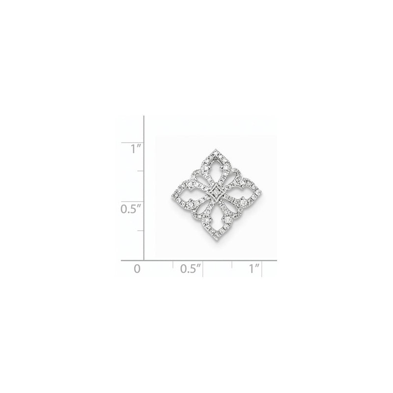 14K White GoldReal Diamond Openwork Chain Slide
