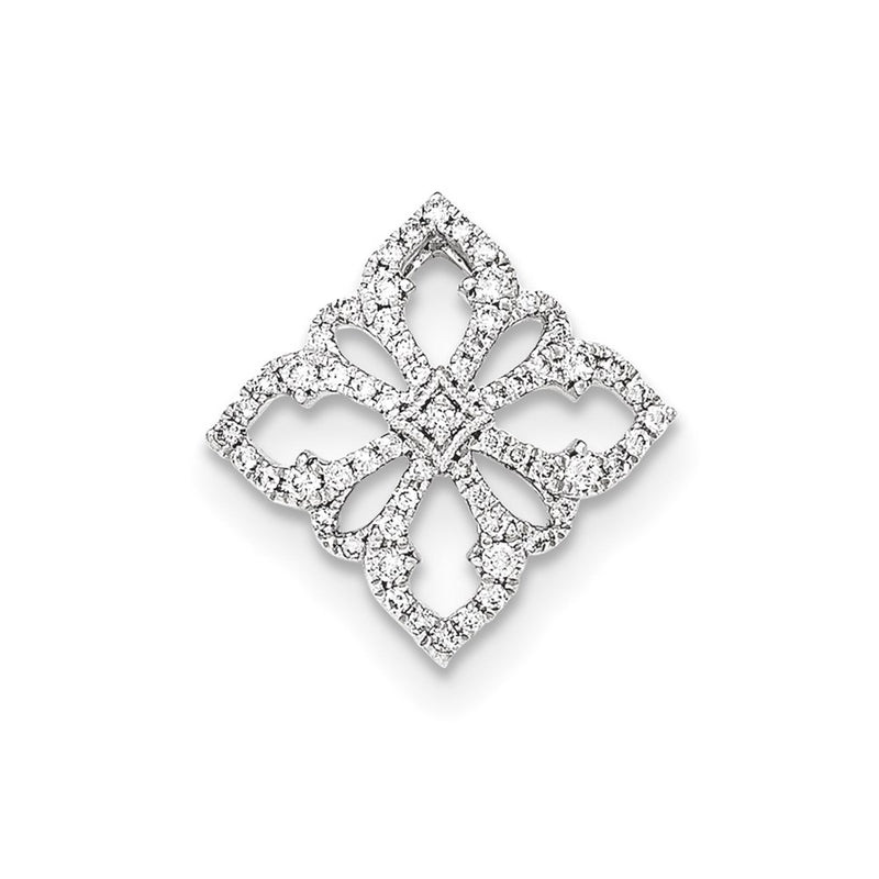 14K White GoldReal Diamond Openwork Chain Slide