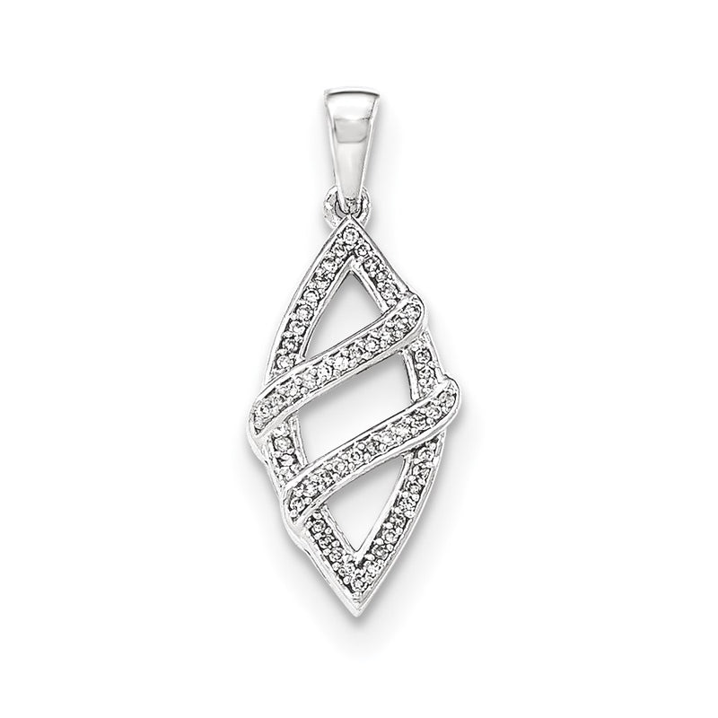 14k White Gold Real Diamond Pendant