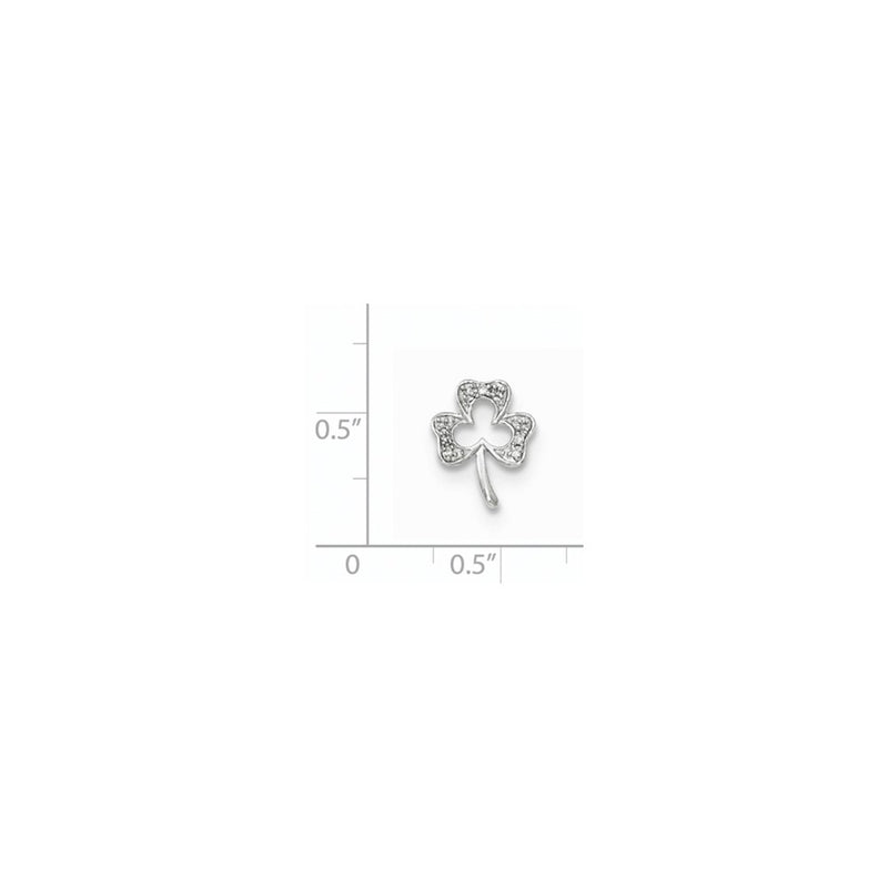 14k White Gold Real Diamond Clover Chain Slide