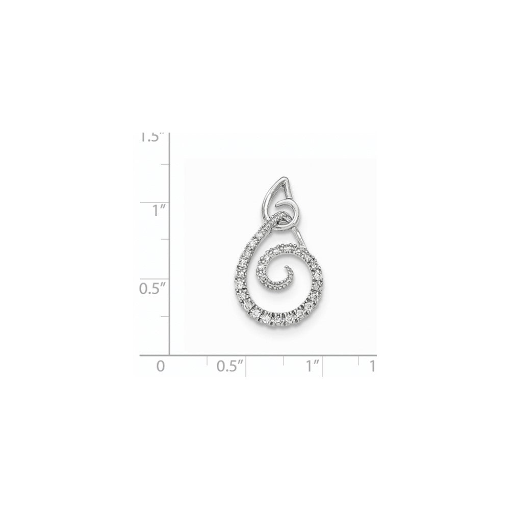 14K White GoldReal Diamond Swirl Chain Slide