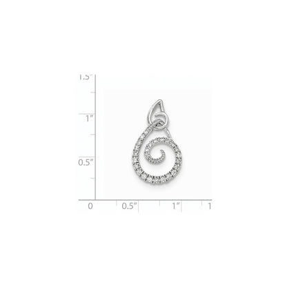 14K White GoldReal Diamond Swirl Chain Slide