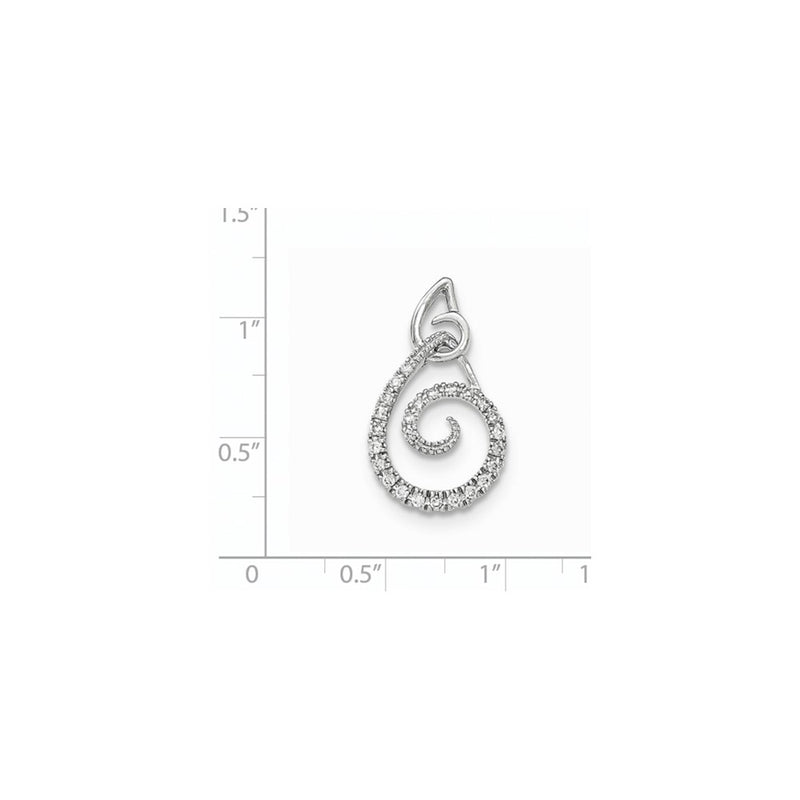 14K White GoldReal Diamond Swirl Chain Slide