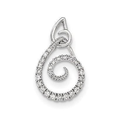 14K White GoldReal Diamond Swirl Chain Slide