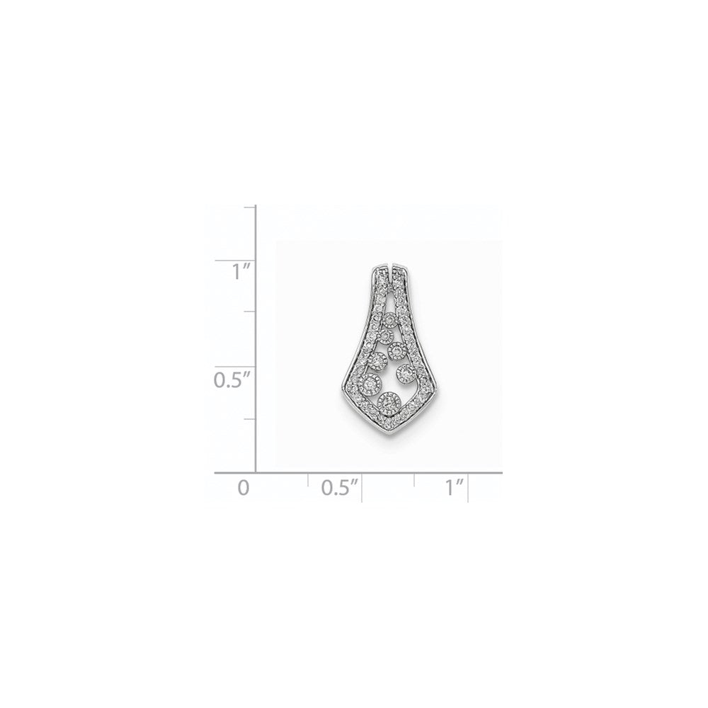 14k White Gold Real Diamond Chain Slide