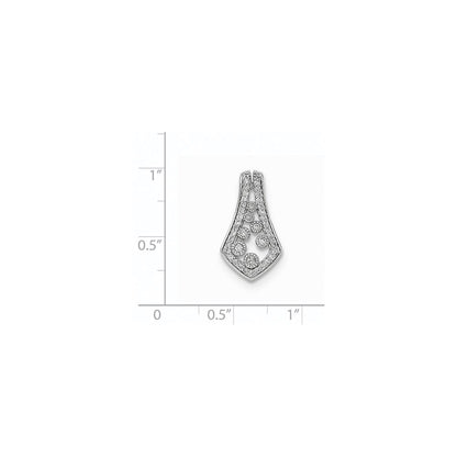 14k White Gold Real Diamond Chain Slide
