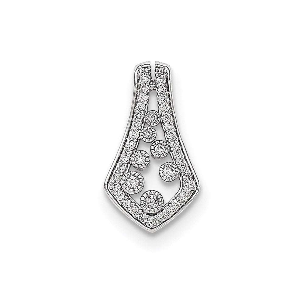 14k White Gold Real Diamond Chain Slide