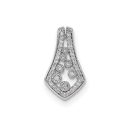 14k White Gold Real Diamond Chain Slide