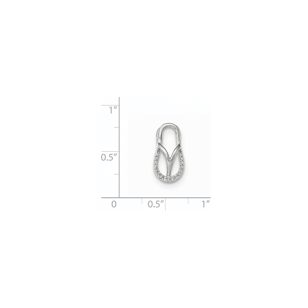 14k White Gold Diamond Sandal Chain Slide