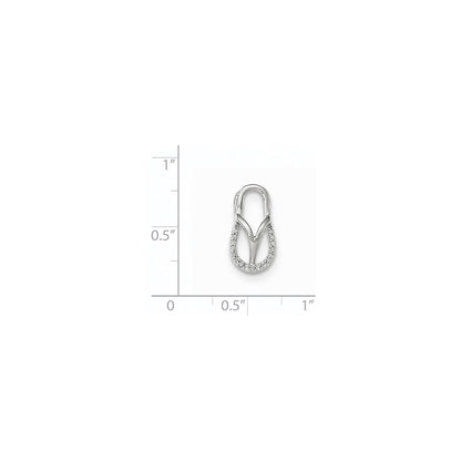 14k White Gold Diamond Sandal Chain Slide