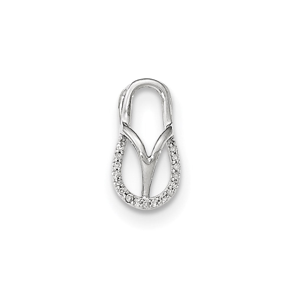 14k White Gold Diamond Sandal Chain Slide