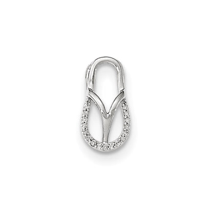 14k White Gold Diamond Sandal Chain Slide
