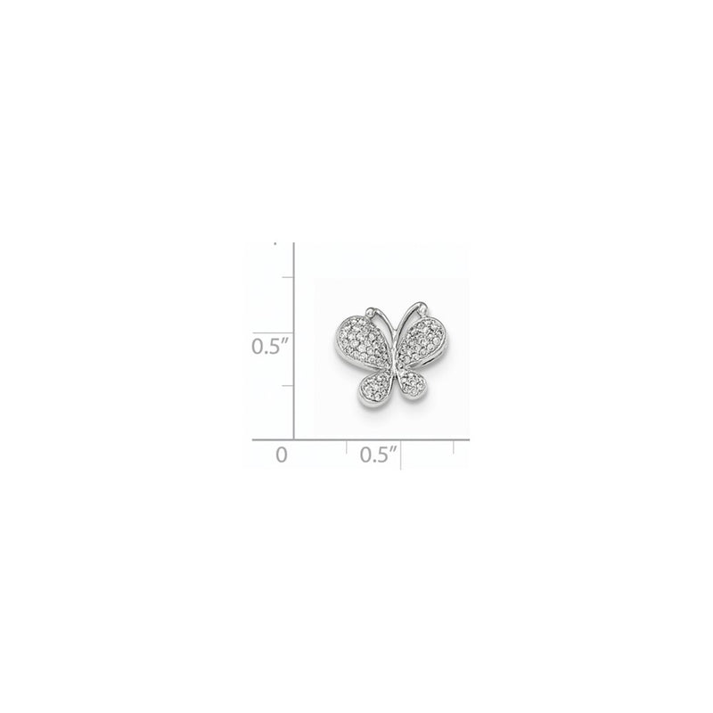 14k White Gold Real Diamond Butterfly Chain Slide