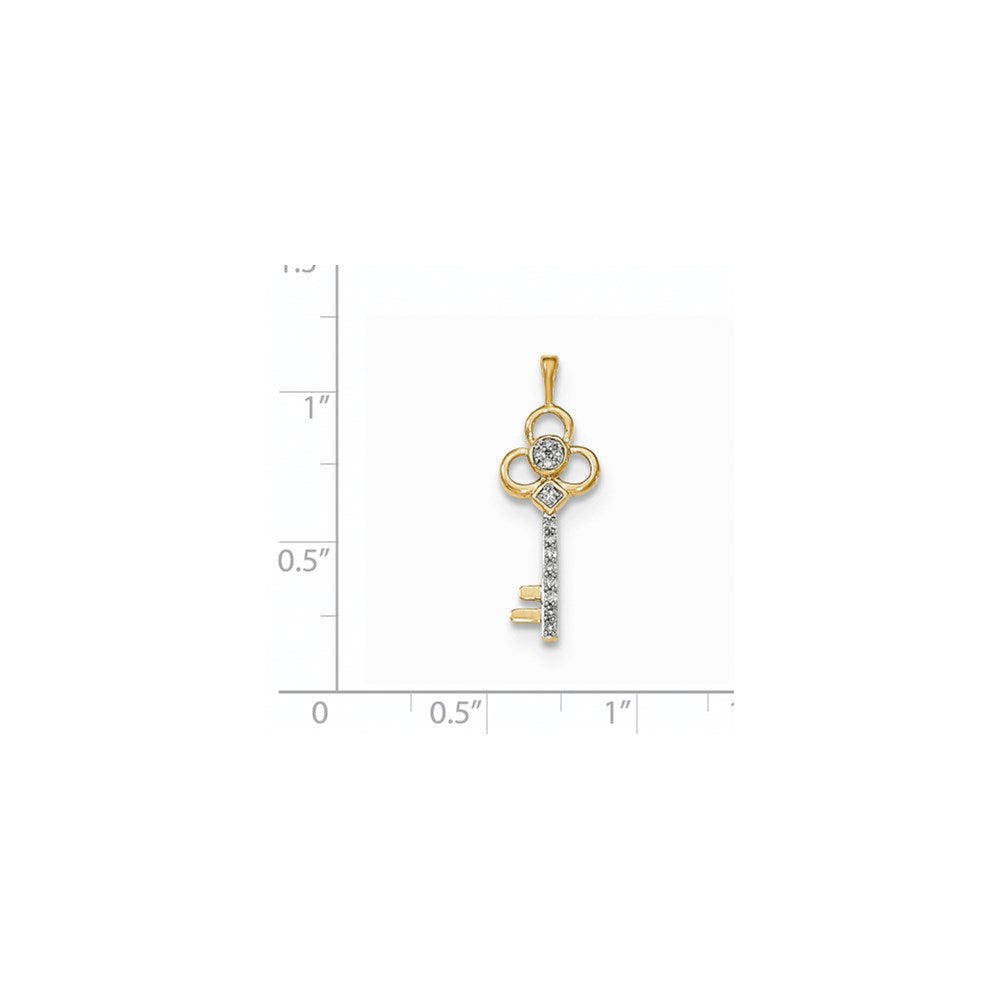 14K Yellow Gold Real Diamond Club Key Chain Slide