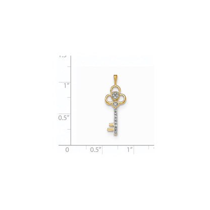 14K Yellow Gold Real Diamond Club Key Chain Slide