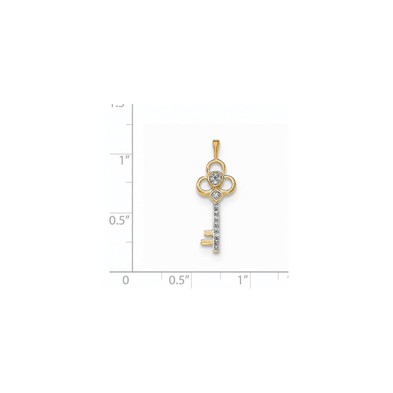 14K Yellow Gold Real Diamond Club Key Chain Slide