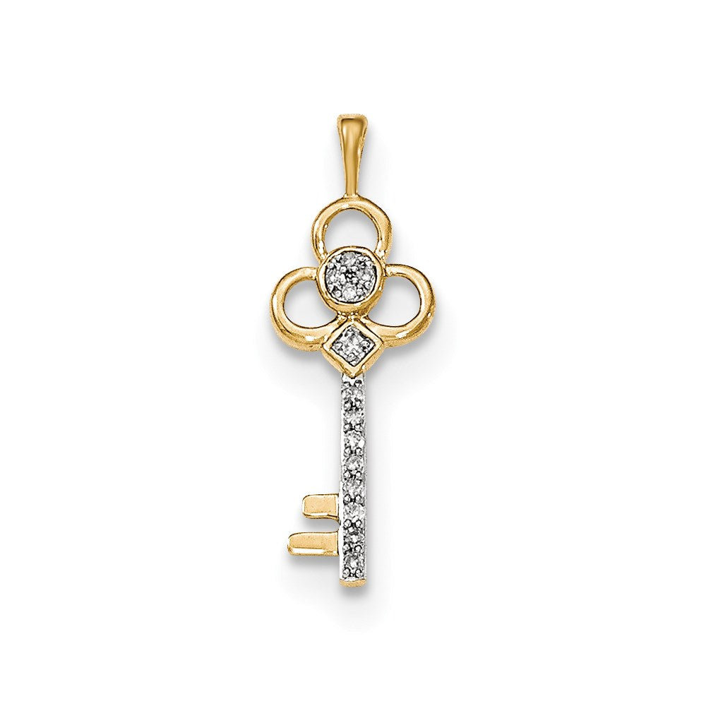 14K Yellow Gold Real Diamond Club Key Chain Slide