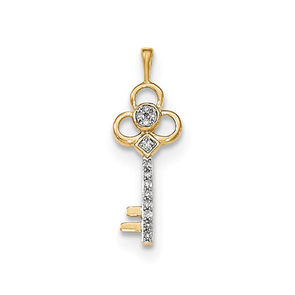 14K Yellow Gold Real Diamond Club Key Chain Slide
