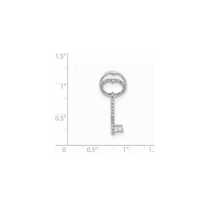 14k White Gold Real Diamond Key Chain Slide