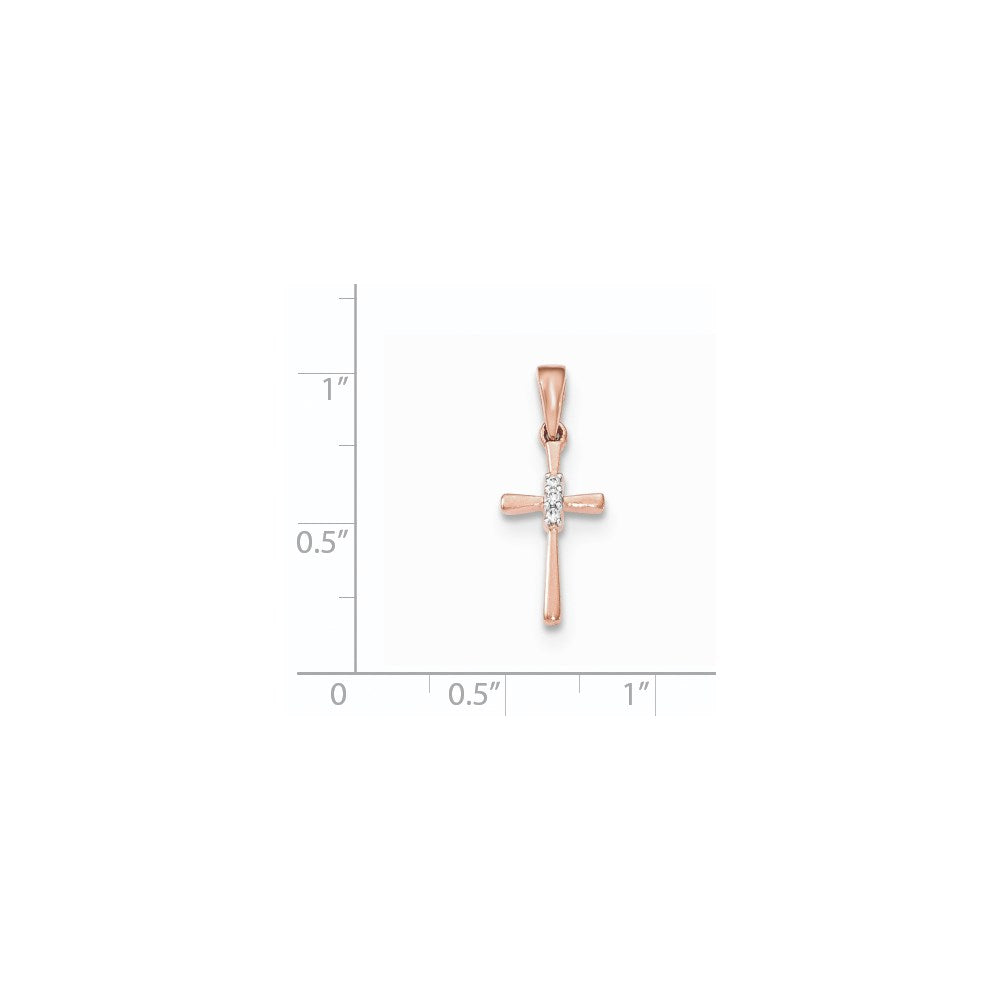 14K Rose Gold Real Diamond Pendant