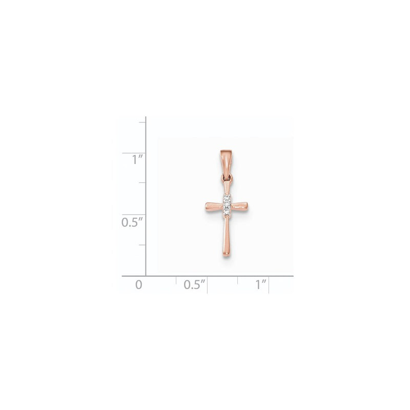 14K Rose Gold Real Diamond Pendant