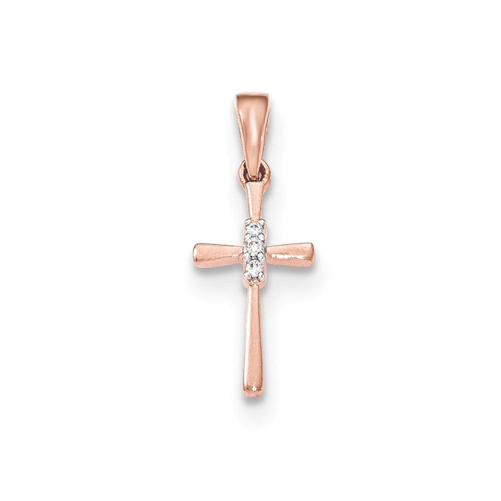 14K Rose Gold Real Diamond Pendant