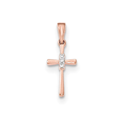 14K Rose Gold Real Diamond Pendant
